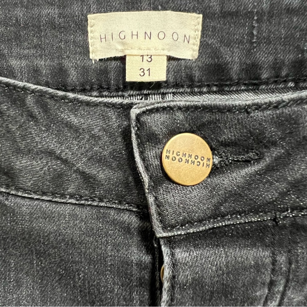 High Noon Black Women's Bell Bottom Jeans Elastic Waist - Picture 7 of 7